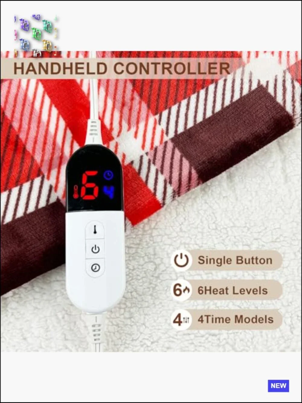 Ultra Soft Sherpa Electric Throw Blanket Fast Heating with Auto Off Safety - Picture 3 of 7